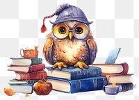 PNG Owl selling books publication bird representation. AI generated Image by rawpixel.