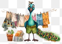 PNG Peacock selling clothing cartoon bird representation. 