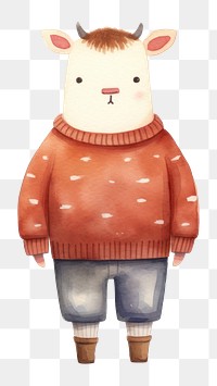 PNG Cow sweater white background representation. AI generated Image by rawpixel.