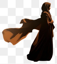 PNG Arab muslim woman silhouette adult black. 