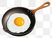 PNG Fried egg wok white background appliance. AI generated Image by rawpixel.