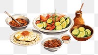 PNG  Arabian food lunch meal vegetable. AI generated Image by rawpixel.