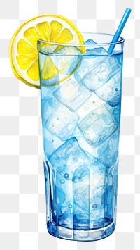 PNG Blue lemonade cocktail mojito drink. AI generated Image by rawpixel.