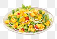 PNG Mango salad plate food meal. AI generated Image by rawpixel.