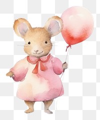 PNG Happy mice standing balloon animal. 