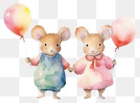 PNG Happy mice standing balloon animal. 