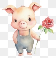 PNG Cute pig flower mammal animal. 