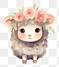 PNG Cute sheep animal flower mammal. 