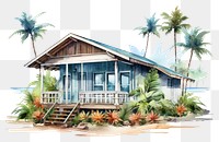 PNG Beach bungalow architecture building outdoors. AI generated Image by rawpixel.