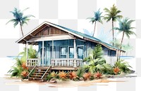 PNG Beach bungalow architecture building outdoors. 