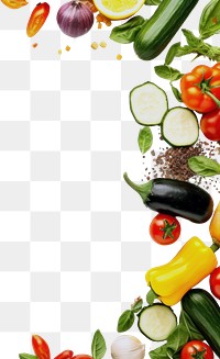 PNG food vegetables border, transparent background. AI generated Image by rawpixel