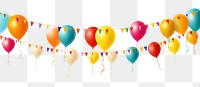PNG Birthday banner backgrounds balloon white background. AI generated Image by rawpixel.