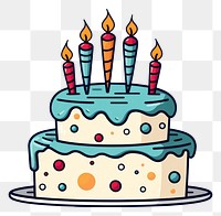 PNG Doodle art birthday cake dessert food anniversary. AI generated Image by rawpixel.