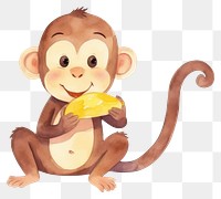 PNG Eatting a banana cartoon animal mammal. 