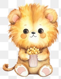 PNG Popcorn cartoon mammal animal. AI generated Image by rawpixel.