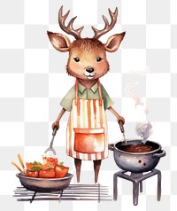 PNG Characters deer cooking cartoon food  