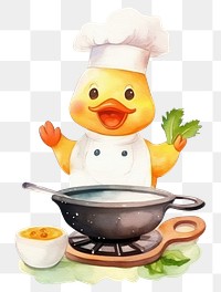 PNG Characters duck cooking cartoon food vegetable. 