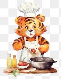 PNG Characters tiger cooking cartoon food freshness. 