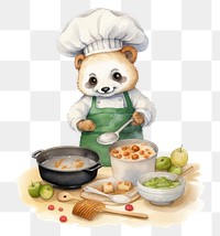 PNG Characters ferret cooking cartoon food meal. AI generated Image by rawpixel.