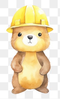 PNG Otter cartoon hardhat helmet. 