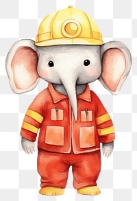 PNG Elephant firefighter costume cartoon helmet cute. 