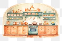 PNG Kitchen furniture cartoon shelf. AI generated Image by rawpixel.