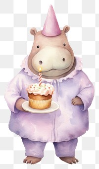 PNG Hippo cute cake representation. AI generated Image by rawpixel.