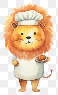 PNG Lion cooking cartoon mammal animal. 