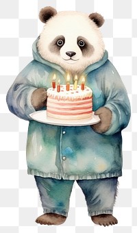 PNG Panda animal cute cake. 