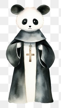 PNG Panda priest costume cartoon symbol cross. AI generated Image by rawpixel.