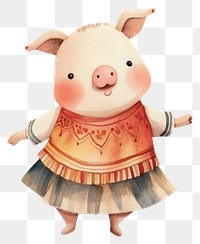 PNG Pig dancer costume cartoon cute toy. 