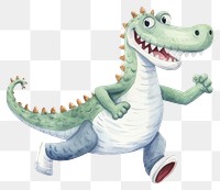PNG Running crocodile animal dinosaur reptile. AI generated Image by rawpixel.