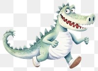 PNG Running crocodile animal reptile cartoon. AI generated Image by rawpixel.