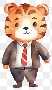 PNG Tiger businessman cartoon mammal toy. 