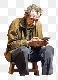PNG Phone sitting reading adult. AI generated Image by rawpixel.
