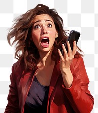 PNG Cell phone surprise shouting adult. 