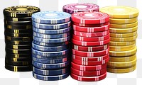 PNG Stacked Poker Chips gambling casino poker. 