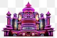 PNG  Casino neon architecture building purple. AI generated Image by rawpixel.