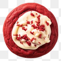 PNG Red velvet cookie chocolate dessert icing. AI generated Image by rawpixel.