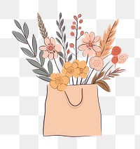 PNG  Flower bag handbag plant. AI generated Image by rawpixel.