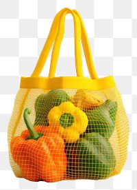 PNG Vegetable bag handbag yellow. 