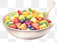 PNG Fruits salad bowl food strawberry. AI generated Image by rawpixel.