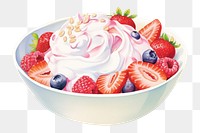 PNG Dessert cream fruit food. AI generated Image by rawpixel.