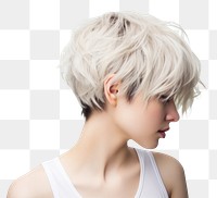 PNG Short hair contemplation individuality hairstyle. AI generated Image by rawpixel.