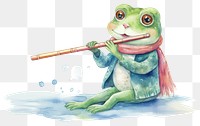 PNG Frog playing Flute animal flute amphibian. 