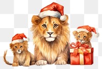 PNG A lion christmas mammal animal. AI generated Image by rawpixel.