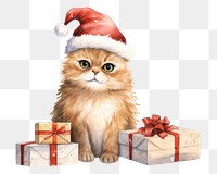 PNG Chrismas cat mammal animal paper