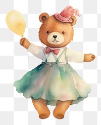 PNG Couple bear wearing wedding costume balloon cute toy. 