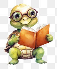 PNG Tortoise philosopher reading book reptile. AI generated Image by rawpixel.
