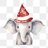 PNG Elephant wearing christmas hat animal mammal nature. 